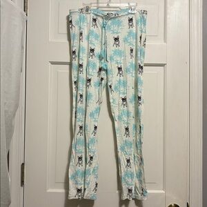 PJ Salvage French Bulldog Sunglasses Palm Trees PJ Pants sz S